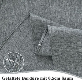 Obrus ​​AooHome 140x200cm, sivý obrus s imitáciou ľanu, prateľný polyesterový obrus, vodeodolný s