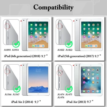 Pouzdro EasyAcc pro iPad 9,7 palce 6. generace/5. generace/Air 2/Air 1, vínově červené
