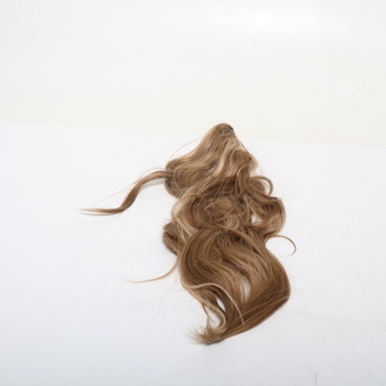 BARSDAR 63cm syntetická sponka na vlasy zlatisto blond vlnitý cop predĺženie zlatisto blond melír