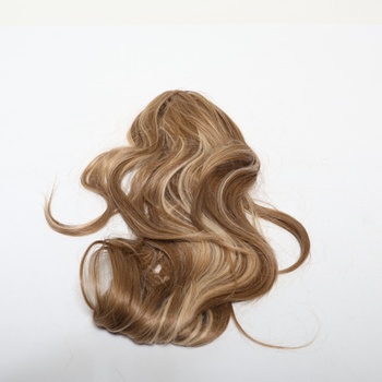 BARSDAR 63cm syntetická sponka na vlasy zlatavě blond vlnitý culík prodloužení zlatavě blond melír