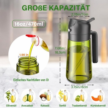 Skleněný rozprašovač oleje BETA NOBLE 470 ml