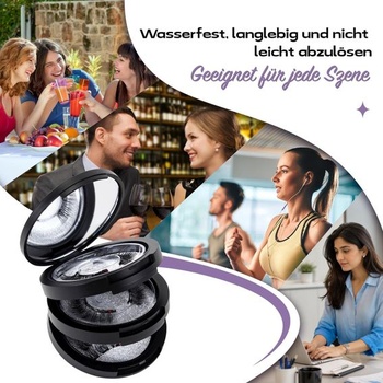 3 páry magnetických rias, prirodzený vzhľad bez očnej linky, 3/4 polovičné riasy, 4 magnetické nástavce