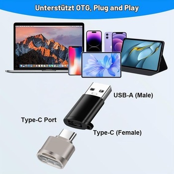Čítačka kariet Micro SD AXFEE, USB C na SD, s adaptérom USB (zlatá) typu C s adaptérom USB 3.0 - zlatá