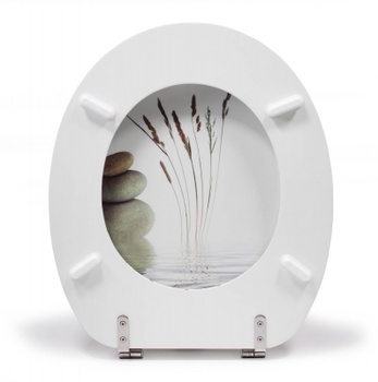 WC doštička bez automatického klesania, motív balans, biela