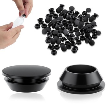 20 gumových zátok pre otvory 25-27 mm, okrúhle čierne silikónové zátky 25-27 mm - 20 ks