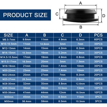 20 gumových zátek pro otvory 25-27 mm, kulaté černé silikonové zátky 25-27 mm - 20 ks