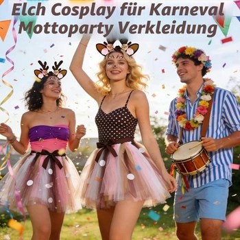 PGonline Jelenie kostým lesný pre ženy, čelenka soba pre dospelých, karnevalový kostým, maškarný