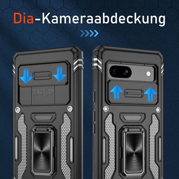 Puzdro Pilaru kompatibilné s Google Pixel 7a s ochranou obrazovky, posuvným krytom fotoaparátu,