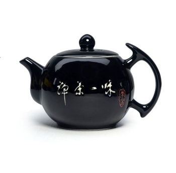 Porcelánová kanvica Xishi, 284 ml, malá kanvica, čínska čajová sada Gongfu, keramická kanvica, čierna