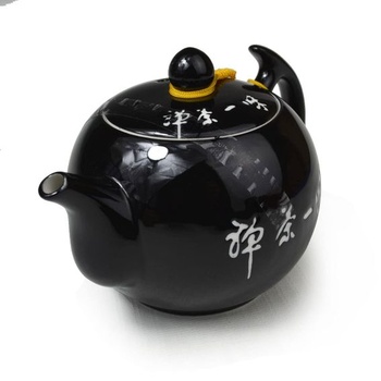 Porcelánová kanvica Xishi, 284 ml, malá kanvica, čínska čajová sada Gongfu, keramická kanvica, čierna