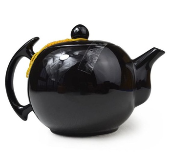 Porcelánová kanvica Xishi, 284 ml, malá kanvica, čínska čajová sada Gongfu, keramická kanvica, čierna