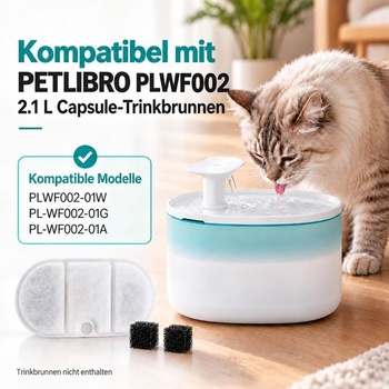 12 filtrov pre mačacie fontány, kompatibilné s PETLIBRO PLWF002 2,1 l