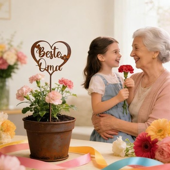 Ljevandria dárek pro babičku rezavé srdce zahradní kůl dárky ke Dni matek babička nejlepší babička