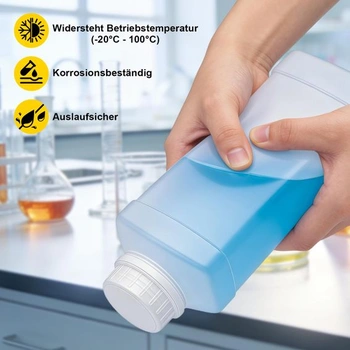 3 x 1000ml lahve se širokým hrdlem a šroubovacím uzávěrem, HDPE