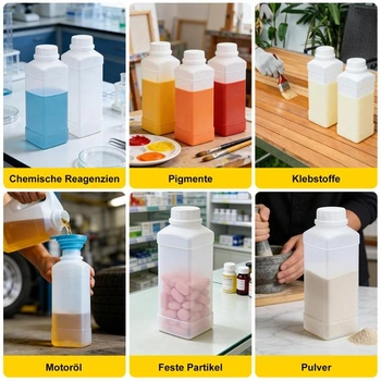 3 x 1000ml lahve se širokým hrdlem a šroubovacím uzávěrem, HDPE