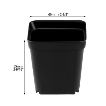 QWORK® 100 kusov plastových kvetináčov na sadenice s priemerom 6 cm, štvorcové kvetináče na pestovanie