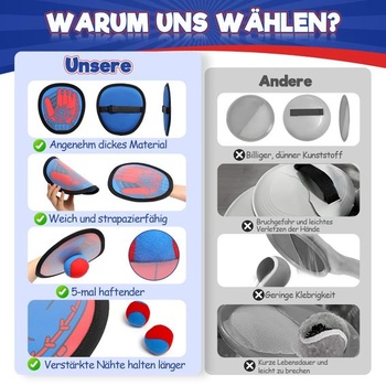 Sunrad hra s loptičkami na suchý zips, plážová hračka, hádzacia hra pre deti so 4 chytacími diskami a 4