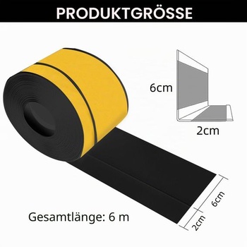 Samolepiaca soklová lišta, 60 mm x 20 mm x 6 m, flexibilná rohová PVC soklová lišta, vhodná do