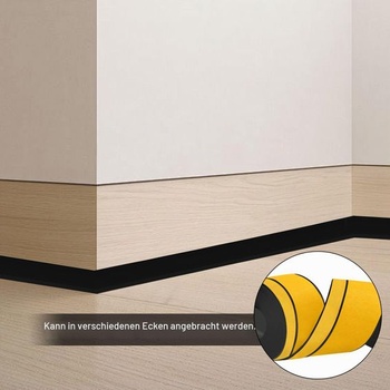 Samolepiaca soklová lišta, 60 mm x 20 mm x 6 m, flexibilná rohová PVC soklová lišta, vhodná do
