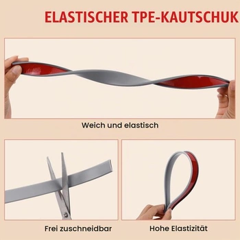 Flintronic samolepiaca flexibilná soklová lišta v tvare U do kuchyne a kúpeľne, 5000 mm x 16 mm,