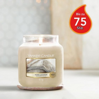 Vonná sviečka Yankee Candle v sklenenej dóze (stredná veľkosť) | Hrejivý kašmír | Čas horenia až 75
