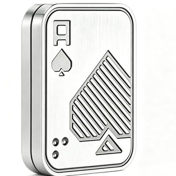 Strieborný kovový EDC pokerový fidget slider, obojstranný…