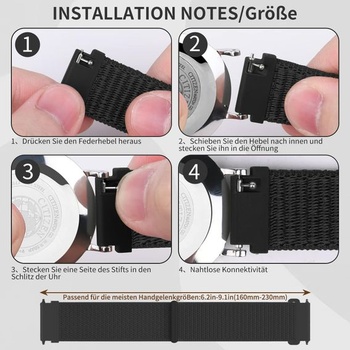 Chinbersky nylonové řemínky na hodinky 16 mm 18 mm 19 mm 20 mm 22 mm rychloupínací nastavitelné