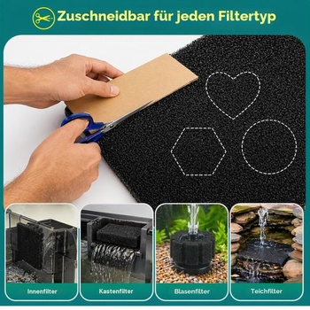 Filtrační podložka do akvária, filtrační houba, filtrační pěna 300x210x10mm, filtrační houba řezaná