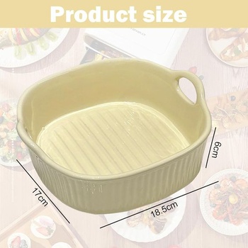 Keramická zapekacia misa 650 ml, štvorcové zapekacie misky, zapekacie misky s priemerom 7 palcov,