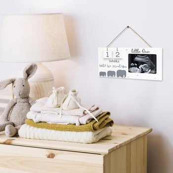 Drevený rámček na detské fotografie PANYI Baby Scan s ultrazvukovou snímkou