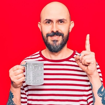 Stříbrný metalický keramický hrnek k 50. narozeninám – ZRODILA SE HVĚZDA 50 let