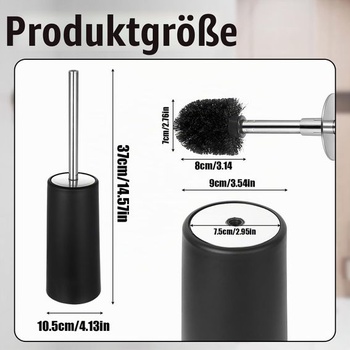 Silikónová WC kefa s držiakom, čierna