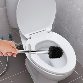 Silikónová WC kefa s držiakom, čierna
