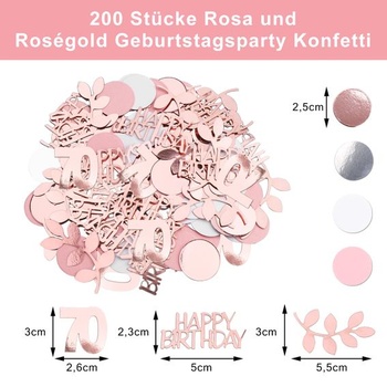 Dekorácia GoldRock Confetti k 70. narodeninám veľké 2,5-5,5 cm, 200 kusov rozptylových dekorácií k 70.