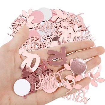 Dekorace GoldRock Confetti k 70. narozeninám velké 2,5-5,5 cm, 200 kusů rozptylových dekorací k 70.