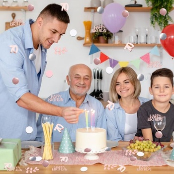 Dekorácia GoldRock Confetti k 70. narodeninám veľké 2,5-5,5 cm, 200 kusov rozptylových dekorácií k 70.