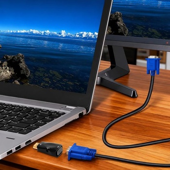 Adaptér HDMI na VGA s audio káblom 1080P 60Hz pre PC/Laptop