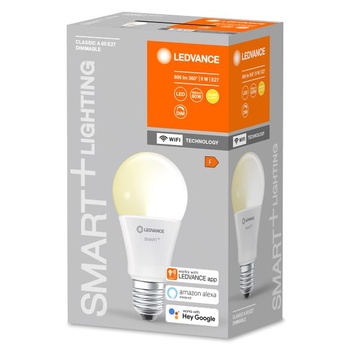 LEDVANCE Chytrá LED žiarovka s technológiou WiFi, pätica E27, stmievateľná, teplá biela (2700 K),