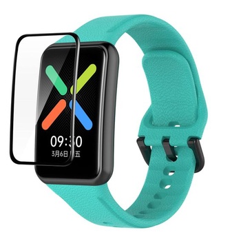 Náhradný náramok GIOPUEY pre Oppo Watch Free, [2 v 1] TPU silikónový náramok + ochrana displeja