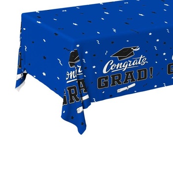 Obrus ​​Gongrats Grad na promočný večierok 2022, 3 kusy, modrý, 137,2 x 274,3 cm