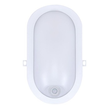 Oválne priezorové svetlo s integrovaným LED detektorom pohybu, 12 W, 840 lúmenov, 216 x 143 x 79 mm