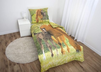 Ložní souprava Herding Young Collection, motiv koně, povlak na peřinu 135 x 200 cm, povlak na