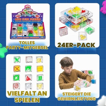 Sada 24 mini puzzle hier, bludisko s loptičkami a darčekmi pre deti od 3 rokov