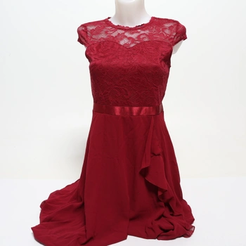 Dámske koktejlové šaty Odizli, elegantné, s krátkym rukávom, krajkové, s volánikmi, šifónové,