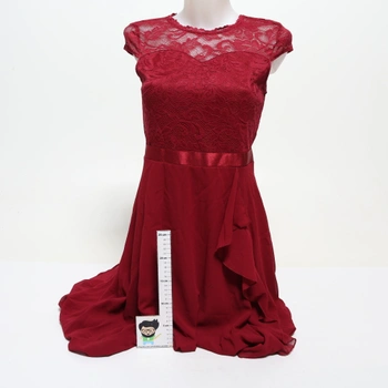 Dámske koktejlové šaty Odizli, elegantné, s krátkym rukávom, krajkové, s volánikmi, šifónové,