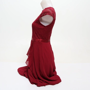 Dámske koktejlové šaty Odizli, elegantné, s krátkym rukávom, krajkové, s volánikmi, šifónové,