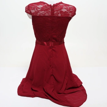 Dámske koktejlové šaty Odizli, elegantné, s krátkym rukávom, krajkové, s volánikmi, šifónové,