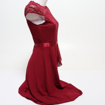 Dámske koktejlové šaty Odizli, elegantné, s krátkym rukávom, krajkové, s volánikmi, šifónové,