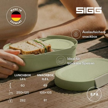 Sigg - LUMO Lunchbox L - Vyrobené v Nemecku - Deliaca prepážka a nepriepustná krabička na desiatu -