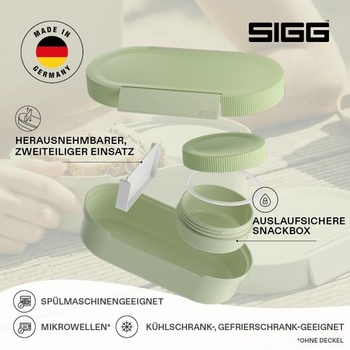 Sigg - LUMO Lunchbox L - Vyrobené v Nemecku - Deliaca prepážka a nepriepustná krabička na desiatu -